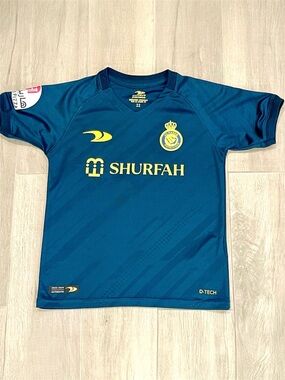 Cristiano Ronaldo Al Nassr Jersey #7 Blue Shurfah Soccer Shirt Youth Size 22